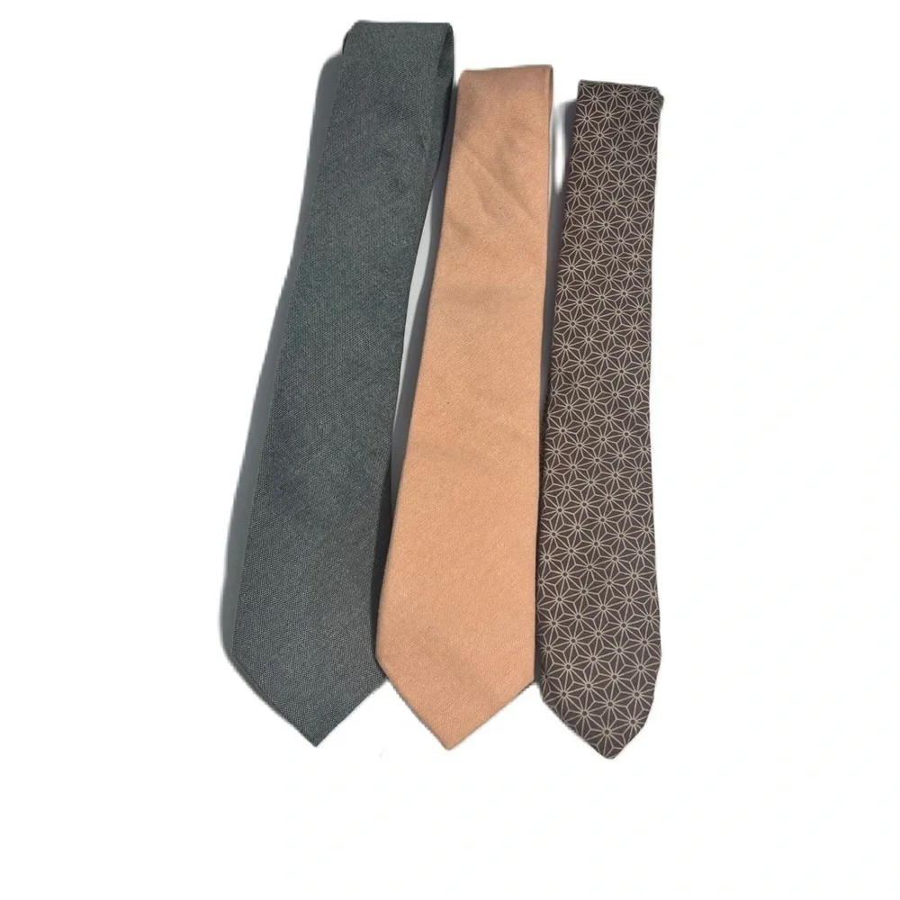 Tied boys Tie bundle of 3 spring peach gray pattern